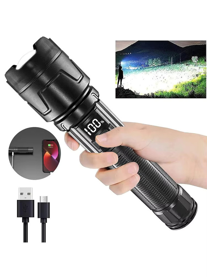 Xiaomi LED-Laser-Taschenlampe mit Display, wasserdicht IPX8, wiederaufladbar via Typ C, Schwarz - Bild 6