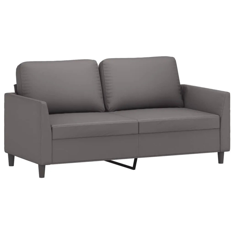 vidaXL 2-Sitzer-Sofa modern in Grau aus Kunstleder mit Metallrahmen, B/T/H: 160 x 80 x 77 cm - Bild 2