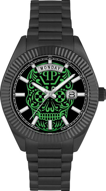 Philipp Plein Herrenuhr, Quarz, Edelstahl, Grün, 42 mm, 5 ATM - Bild 1