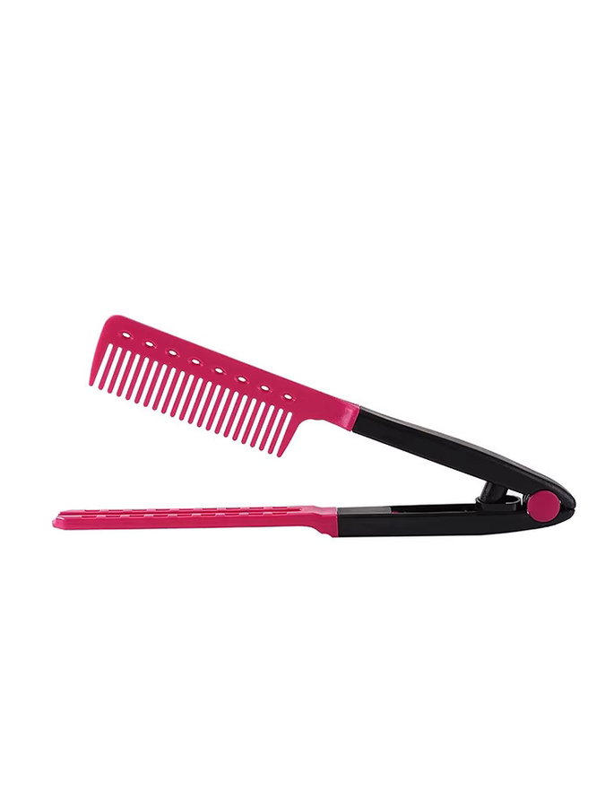 Glättbürste V-förmiger Haarglätter, pink - Bild 3
