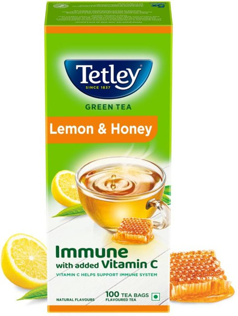 Tetley Grüner Tee Zitrone, Teebeutel, 100 Stück, 140g - Bild 1