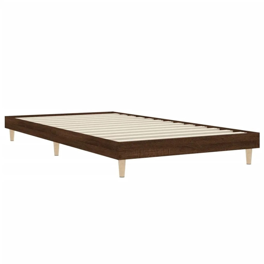 vidaXL Bettgestell aus Eiche Braun ohne Matratze B/T/H: 90 x 203 x 20 cm - Bild 2