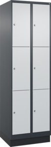 C+P Schließfachschrank Classic PLUS mit Sockel und 2 Abteilen, Farbe: Grau/Anthrazit/Schwarz, B/T/H: 195,0 x 60,0 x 50,0 cm - Bild 1