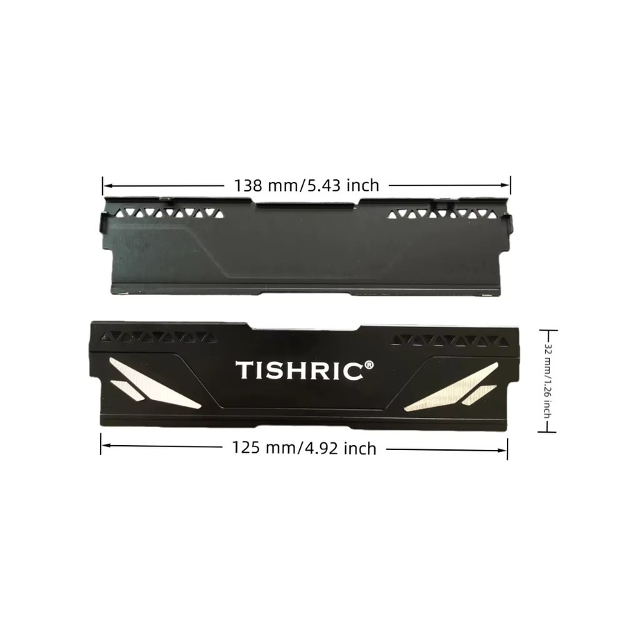 TISHRIC RAM-Kühler aus Aluminiumlegierung für DDR5 DDR4 DDR3 Desktop-Speicher, Schwarz - Bild 2