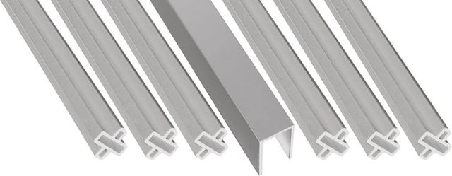 GartenLand Ameland Exclusive Leistenset Silber aus Aluminium inklusive Abschlussleisten, 6 Zwischenleisten und Abstandshaltern - Bild 1