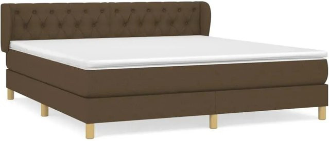 vidaXL Boxspringbett Hybrid mit Matratze und Kopfteil Dunkelbraun B: 160 cm, L: 200 cm - Bild 1