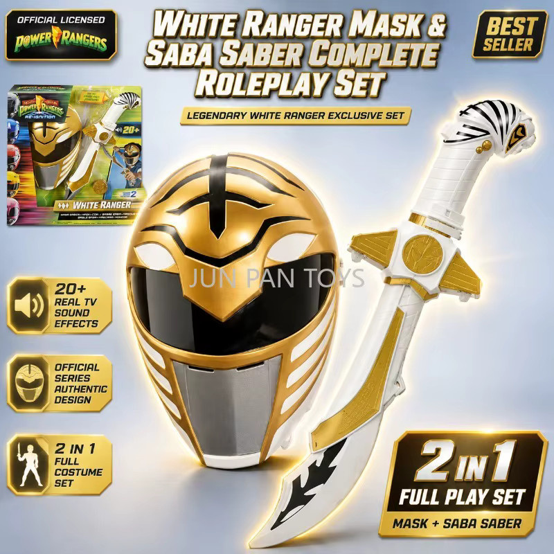 Playmates Power Rangers Re-Ignition Saba Säbel Maske Münzklinge Blaster Drachenmesser, Rollenspiel-Spielzeug, mit Soundeffekten, ab 3 Jahre - Bild 2