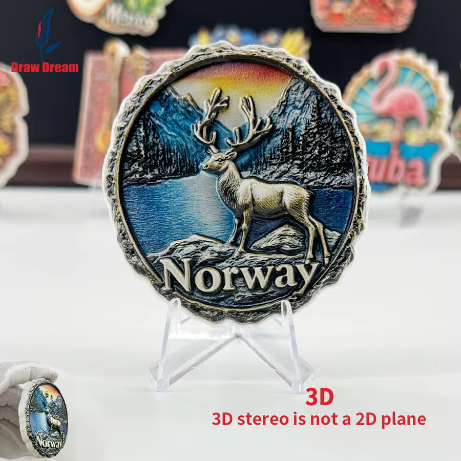 Kreativer 3D-Hirsch Kühlschrankmagnet aus dem Norwegischen Eissee-Wald in Multicolour als Reise-Souvenir für dein Zuhause oder dein Büro - Bild 3