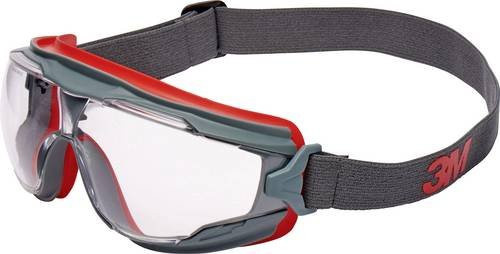 3M Goggle Gear 500 GG501 Vollsichtbrille mit Antibeschlag-Schutz in Grau, Rot und Transparent - Bild 1