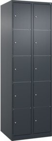 C+P Schließfachschrank Classic PLUS mit 2 Abteilen in Anthrazitgrau, B/T/H: 600 x 500 x 1850 cm - Bild 1