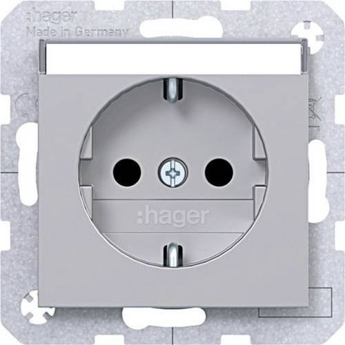 Hager Schutzkontakt-Steckdose Titan in Grau WAS1201TA - Bild 1
