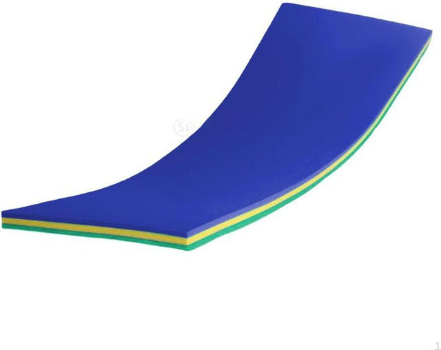 Moonice Wasserschwimmmatte aus XPE-Baumwollmaterial in Blau, Grün und Gelb, B/T/H: 110 x 40 x 3,3 cm - Bild 1