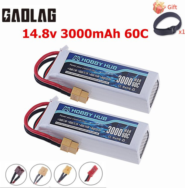 GAOLAG LiPo Akku 14,8 V 3000 mAh 4S 60C mit XT30 und XT60 Stecker, Weiß - Bild 1