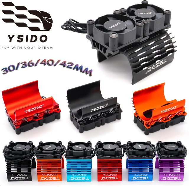 YSIDO RC Auto Doppelte Kühlventilatoren Kühlkörper, Orange, Metall, Zubehör - Bild 1
