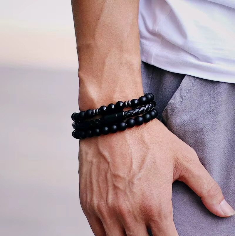 Noter Armband Set, Leder, Schwarz, Herren - Bild 2