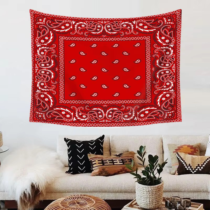 VIKAMA Retro Bohemian Paisley Wandteppich mit floralem und geometrischem Design, B: 150 cm, H: 90 cm - Bild 2