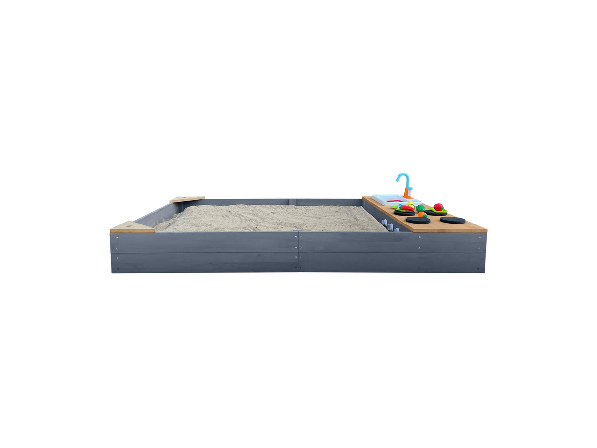 Axi Sandkasten Kelly mit Spielküchenzeile in Grau und Braun, B/T/H: 115 x 21,8 x 180 cm - Bild 2