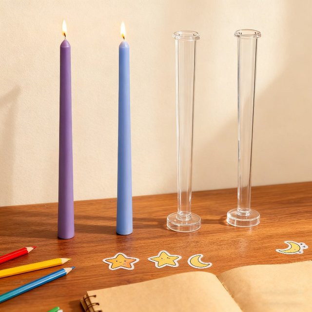 LONTL DIY Kerzenform aus Kunststoff in Lila, Länge: 25,5 cm bis 30 cm - Bild 1