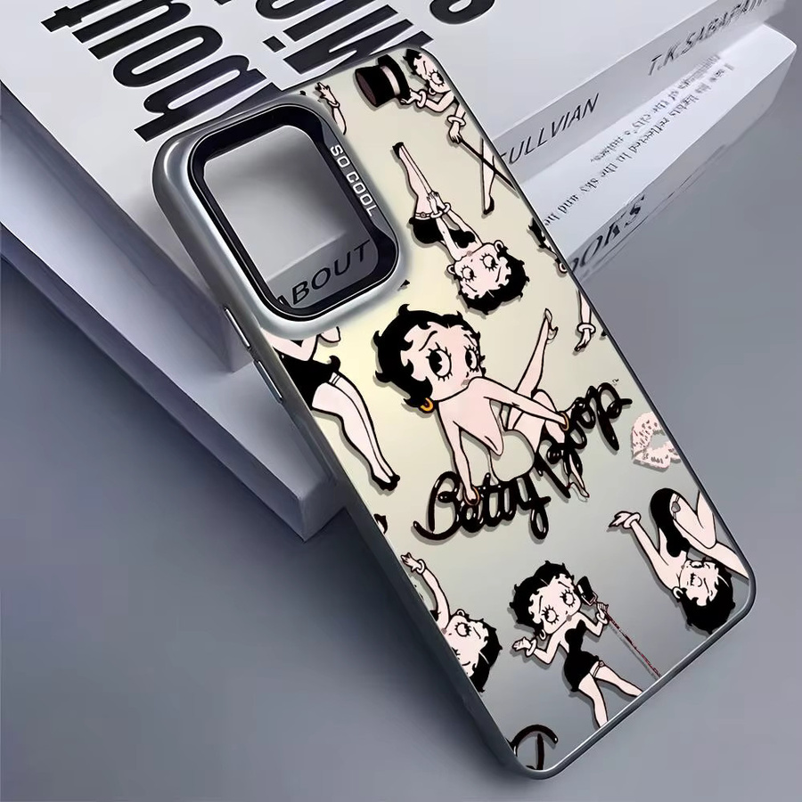 B-Betty-BoopS Mode Handyhülle aus Silikon für Samsung Galaxy S25 Edge S24 S23 S22 S21 S20 Ultra in Silber - Bild 3