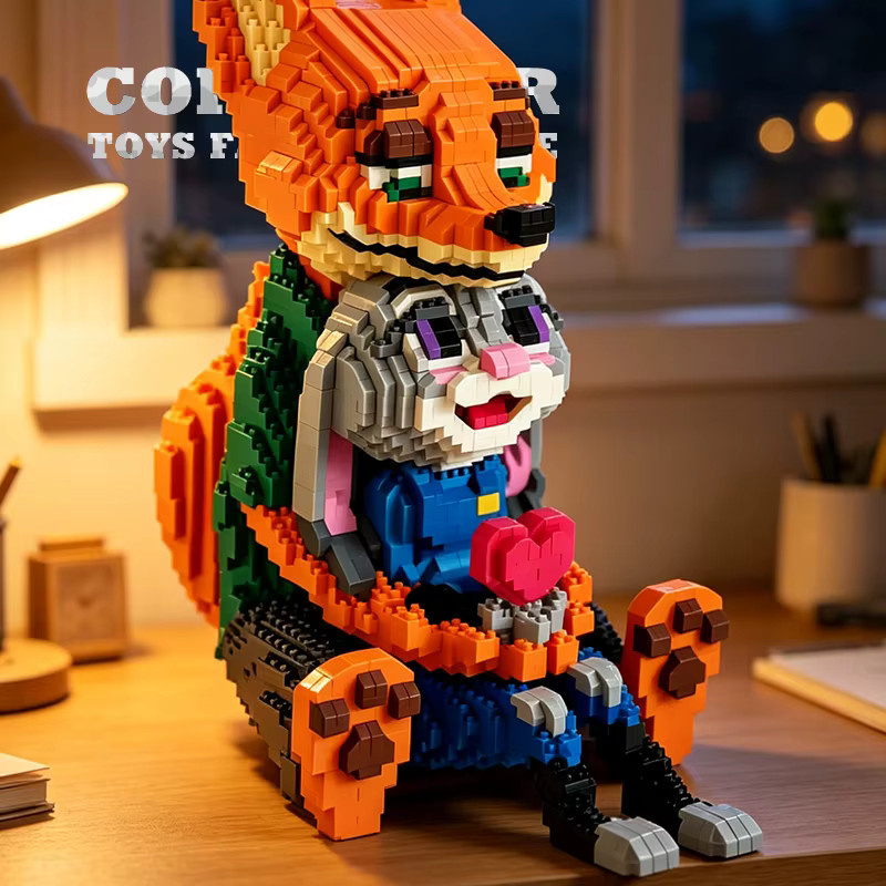 Enesco Tier-Polizei Hase Fuchs, Mini-Bausteine, Anime-Figur - Bild 2
