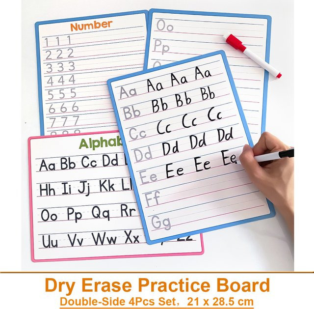 YTYIN Montessori Handschrift-Übungsbrett für Kinder, wiederverwendbare Whiteboard-Tafel zum Schreiben und Trockenabwischen, Mehrfarbig - Bild 1