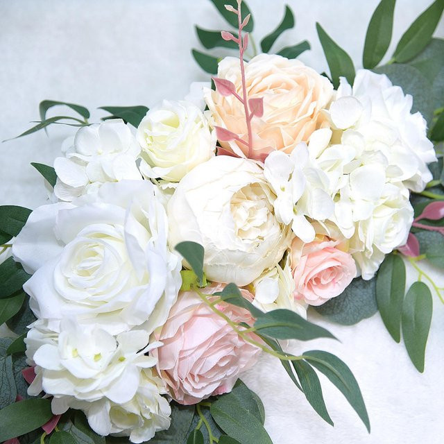Künstliches Blumen-Set aus Seide mit Rosen und Pfingstrosen als Girlande für Hochzeitsdekorationen - Bild 1