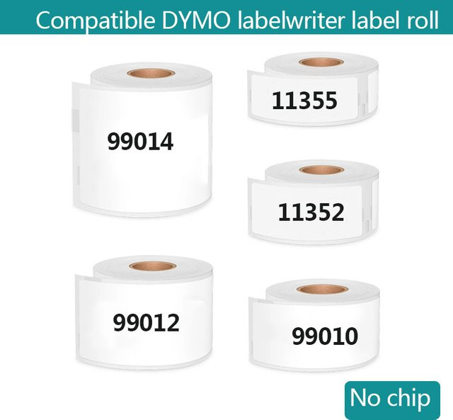 Weißes Thermopapier mit Klebefläche kompatibel mit Dymo Etikettendruckern 99014 99010 99012 11352 11355 - Bild 1