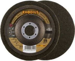 Rhodeus TOPline VKSG WS Vlieskompaktscheibe für Winkelschleifer, Durchmesser: 125 mm, Bohrung: 22,23 mm, Körnung: 4S-very fine, Farbe: Schwarz - Bild 1