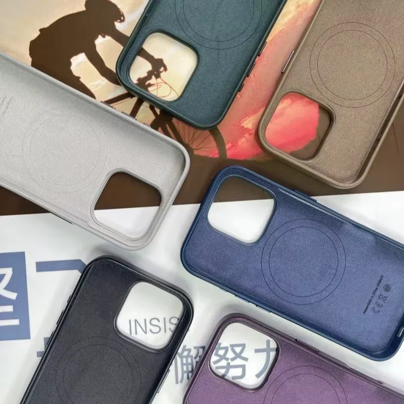 Animation Ledertasche für Apple iPhone 17 Pro Max, 16 und 15 Pro Max mit MagSafe Magnetische Hülle für Wireless Charging in Beige - Bild 2