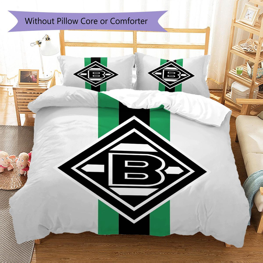 Borussia Mönchengladbach Bettwäsche Set mit Muster in Schwarz und Weiß, 1 Bettbezug und 2 Kissenbezüge, B/T/H: 240 x 220 cm - Bild 2