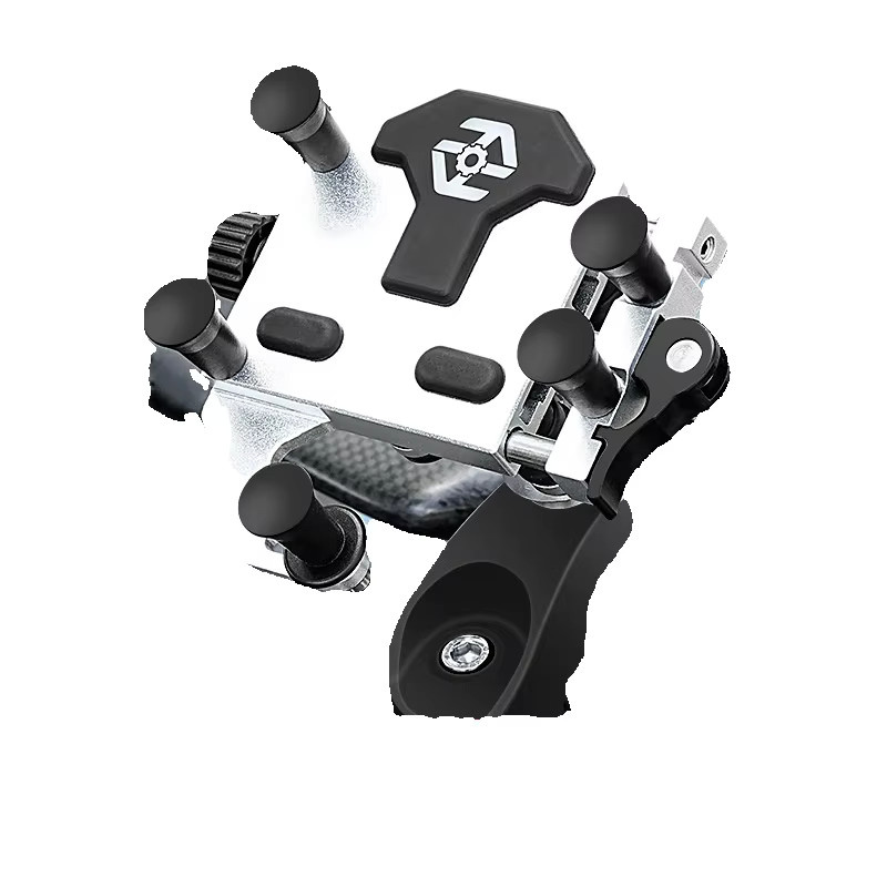 Stoßdämpfende Motorrad-Handyhalterung aus Aluminiumlegierung in Schwarz mit 360 Grad Drehung für E-Bike, Roller und GPS-Navigation - Bild 7
