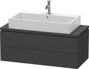 Duravit Waschtischunterschrank Compact L-Cube in Graphit Matt mit 2 Schubladen, Breite: 102 cm, Tiefe: 47,7 cm, Höhe: 40 cm - Bild 1