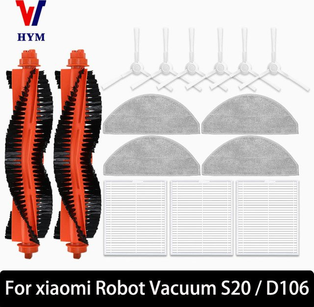 Xiaomi Robot Vacuum S20/D106 Zubehör Set mit Seitenbürste, HEPA-Filter, Mopptuch und Staubbeutel in Grau/Mehrfarbig - Bild 1