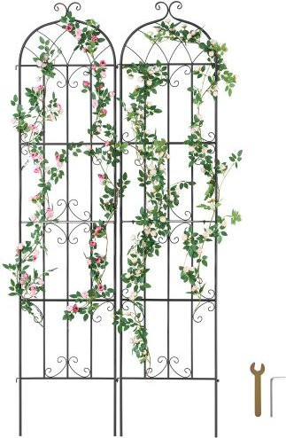VEVOR Rankhilfe 2er-Set aus rostfreiem Metall, Rankgitter für Rosen, Gurken und Clematis, B/H: 50 x 221 cm - Bild 1