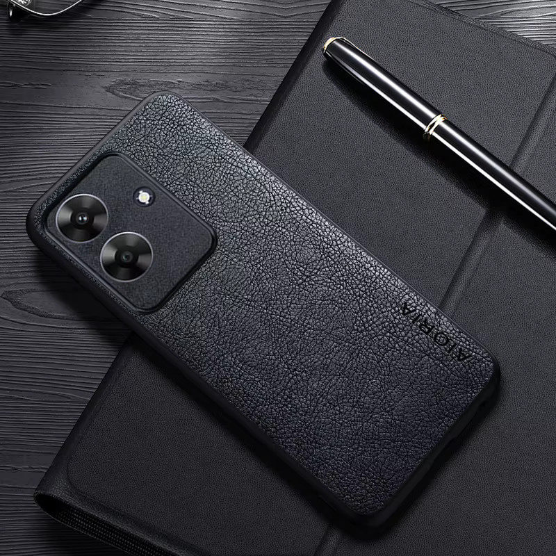 Luxuriöse Business Lederhülle für Realme Note 60, Neo7 und C75 in Braun - Bild 1