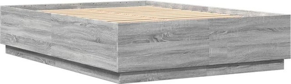 vidaXL Bettgestell in Grau Sonoma aus Holzwerkstoff, B/T/H: 120 x 200 x 40 cm