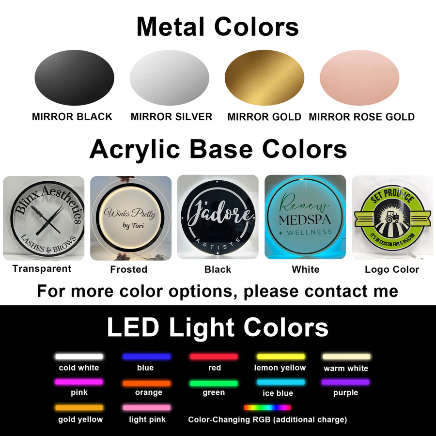 Individuelles LED-Acryl-Geschäftslogo als rundes Wandschild in Mehrfarbig für Büro, Lobby oder Nagelstudio - Bild 3