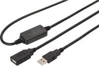 Digitus Aktives USB 2.0 Verlängerungskabel mit USB-A Stecker und USB-A Buchse, Schwarz, Länge: 10 m - Bild 2