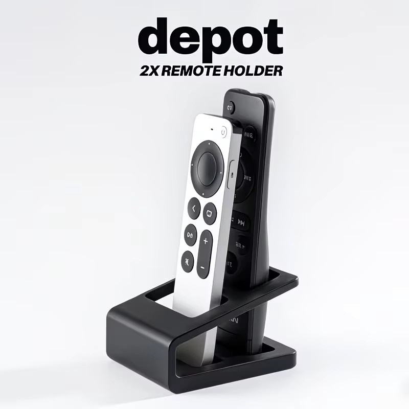 Fernbedienungs-Aufbewahrungsregal mit zwei Fächern in Schwarz, Desktop-Organisationsständer aus Kunststoff mit rutschfester Basis - Bild 4