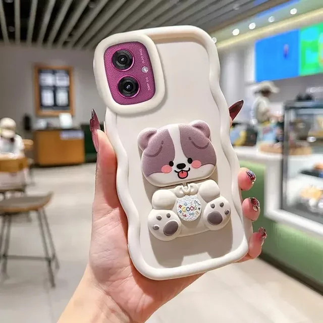 Wellenförmige Silikon Schutzhülle für Motorola G84 G45 G86 G75 G82 G55 G64 G60 G54 G56 G52 G71S G53 G40 in Lila und Weiß - Bild 1