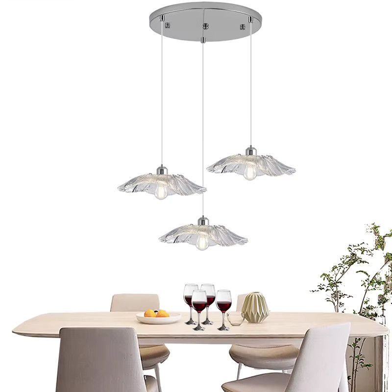Ramalho Glas Pendelleuchte in Silber für die Innenbeleuchtung von Wohnzimmer, Esstisch oder Küche - Bild 1