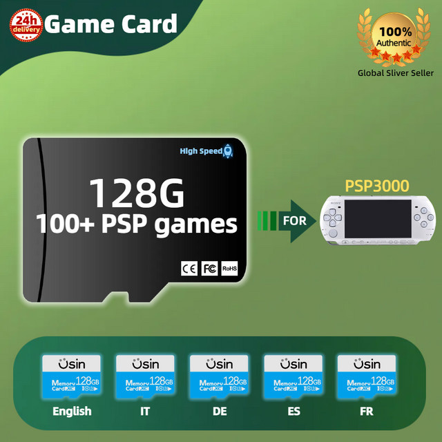 usinyoyo Speicherkarte für PSP 3000, 128 GB, Schwarz - Bild 1