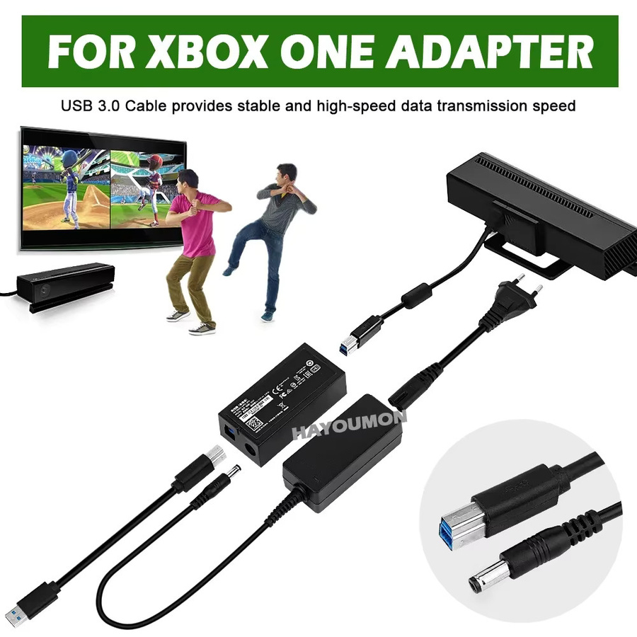 Microsoft Kinect Adapter für Xbox One, Xbox One S und Xbox One X, USB-Netzteil in Schwarz - Bild 3