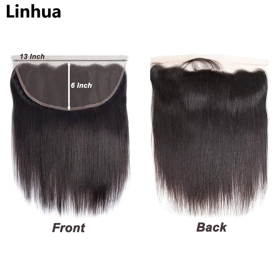 Linhua Lace Frontal Closure, 100% Echthaar, Naturschwarz, Damen - Bild 7
