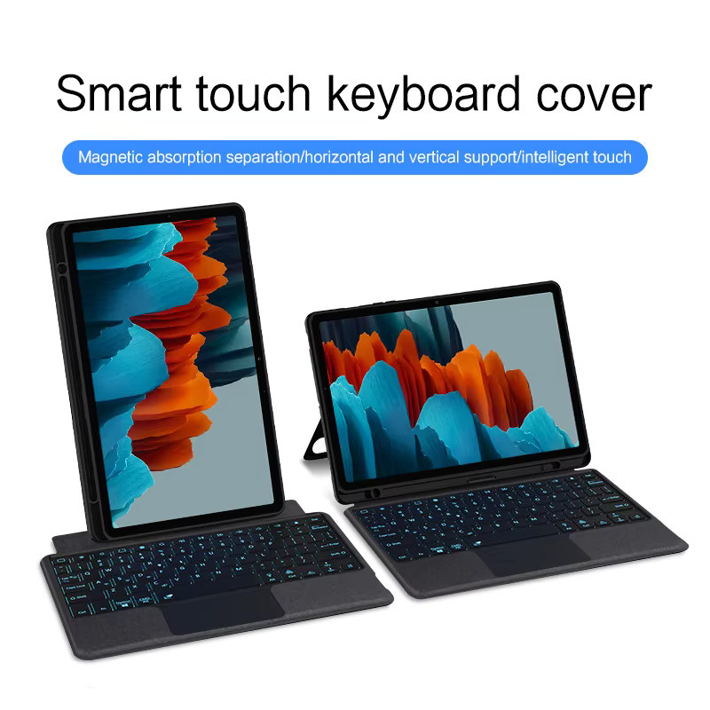 AJIUYU Touchpad-Tastatur und Hülle für Samsung Galaxy Tab S8 11 Zoll SM-X700 SM-X706 sowie Tab S7 11 Zoll SM-X870 T875 mit Stifthalter in Schwarz - Bild 4
