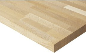 Rau Arbeitsplatte aus Buche Massiv, braun, B: 100 cm, T: 90 cm, H: 4 cm - Bild 1