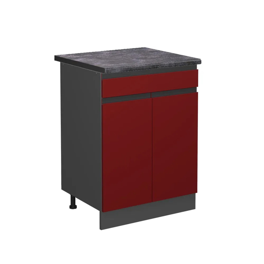 Vicco R-Line Küchenunterschrank mit Schubladen in Rot und Anthrazit, B/T/H: 60 x 60 x 81,6 cm - Bild 2