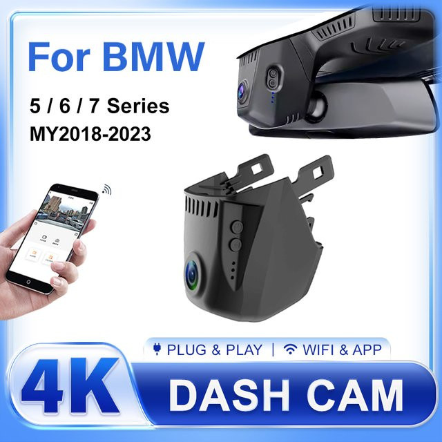 CARBAOHUI 4K Dashcam Auto-DVR für BMW 5er, 6er GT, 7er (Modelle G30, G31, G32, G11 von 2018 bis 2023), Plug-and-Play, Schwarz - Bild 1