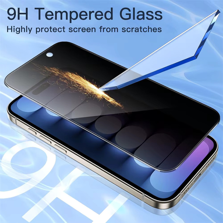 Anti-Spionage Sichtschutzfolie und Kameraschutzfolie für Apple iPhone 15, transparent - Bild 3