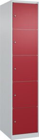 C+P Schließfachschrank Classic PLUS mit 1 Abteil in Lichtgrau und Rubinrot, B/T/H: 185 x 40 x 50 cm - Bild 1